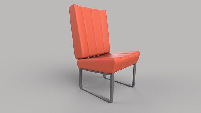 chair orange leather Low-poly 3D model