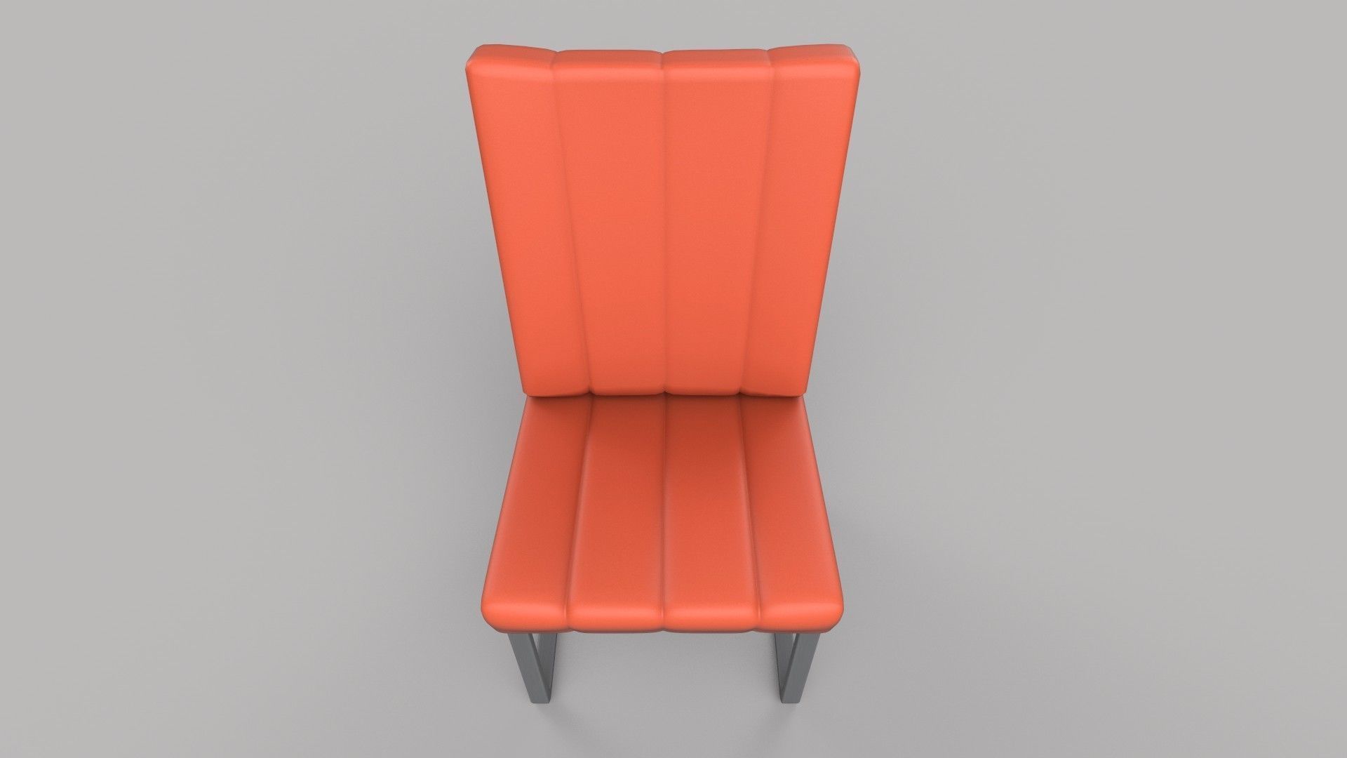 chair orange leather Low-poly 3D model_4