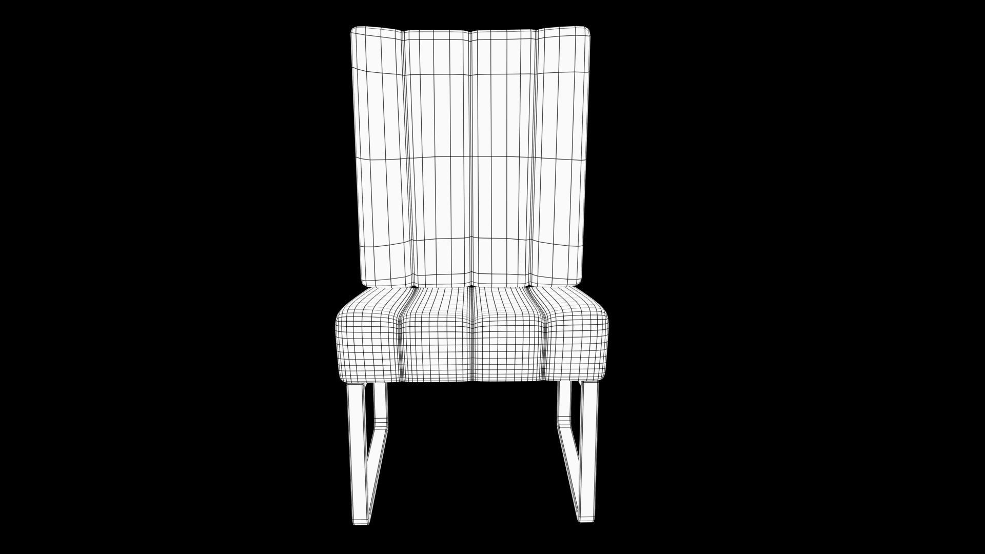 chair orange leather Low-poly 3D model_5