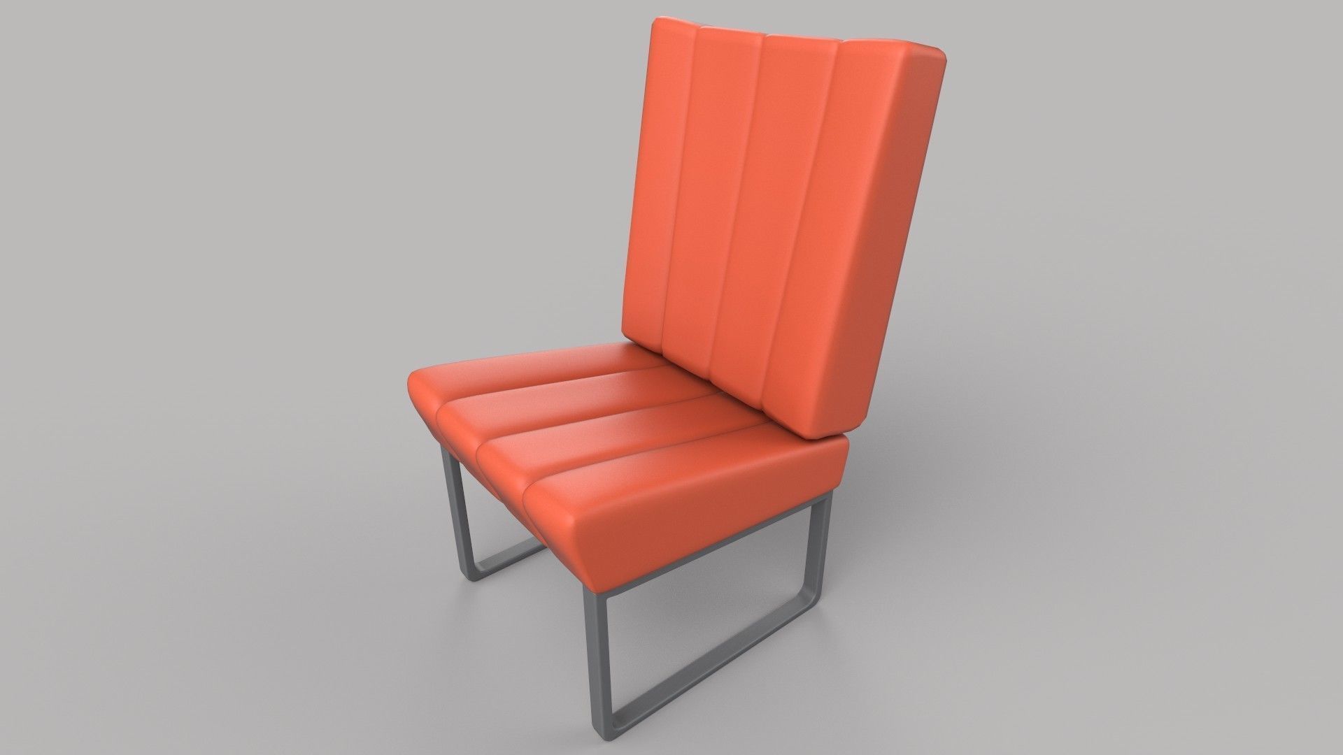 chair orange leather Low-poly 3D model_2