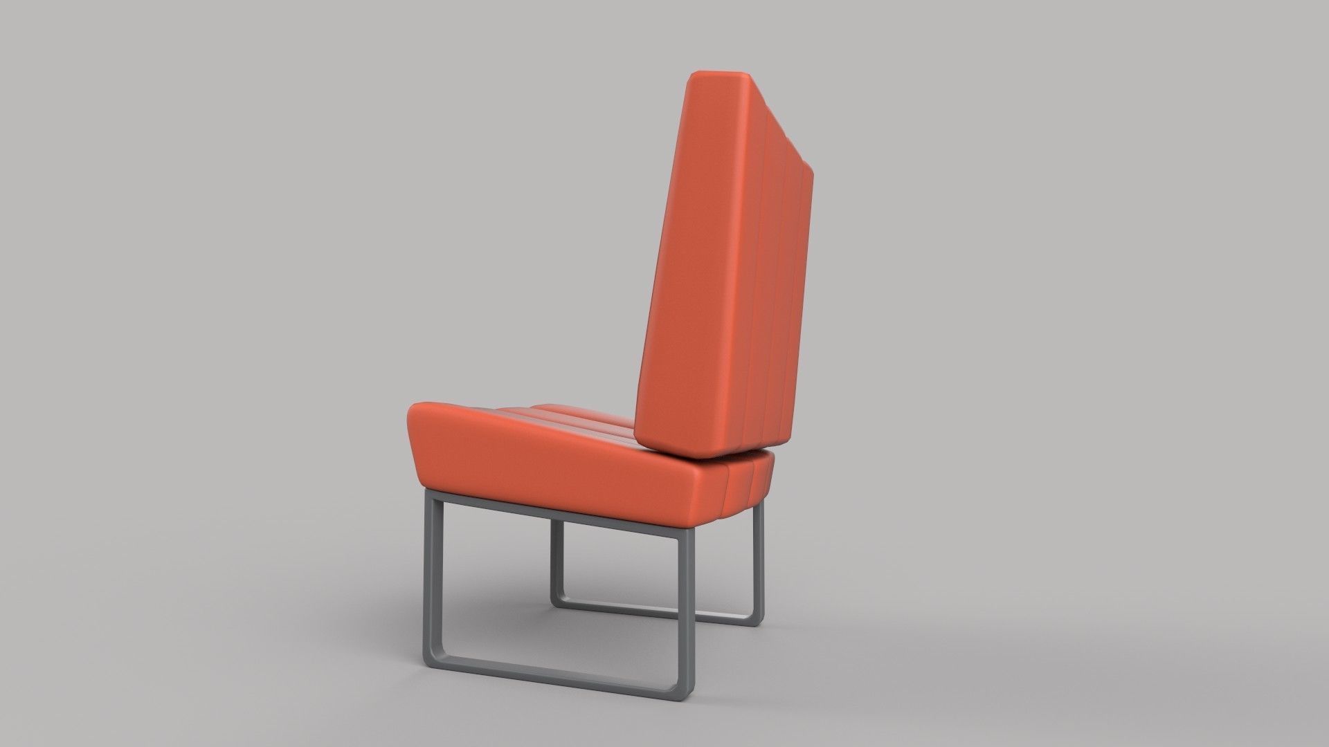 chair orange leather Low-poly 3D model_3