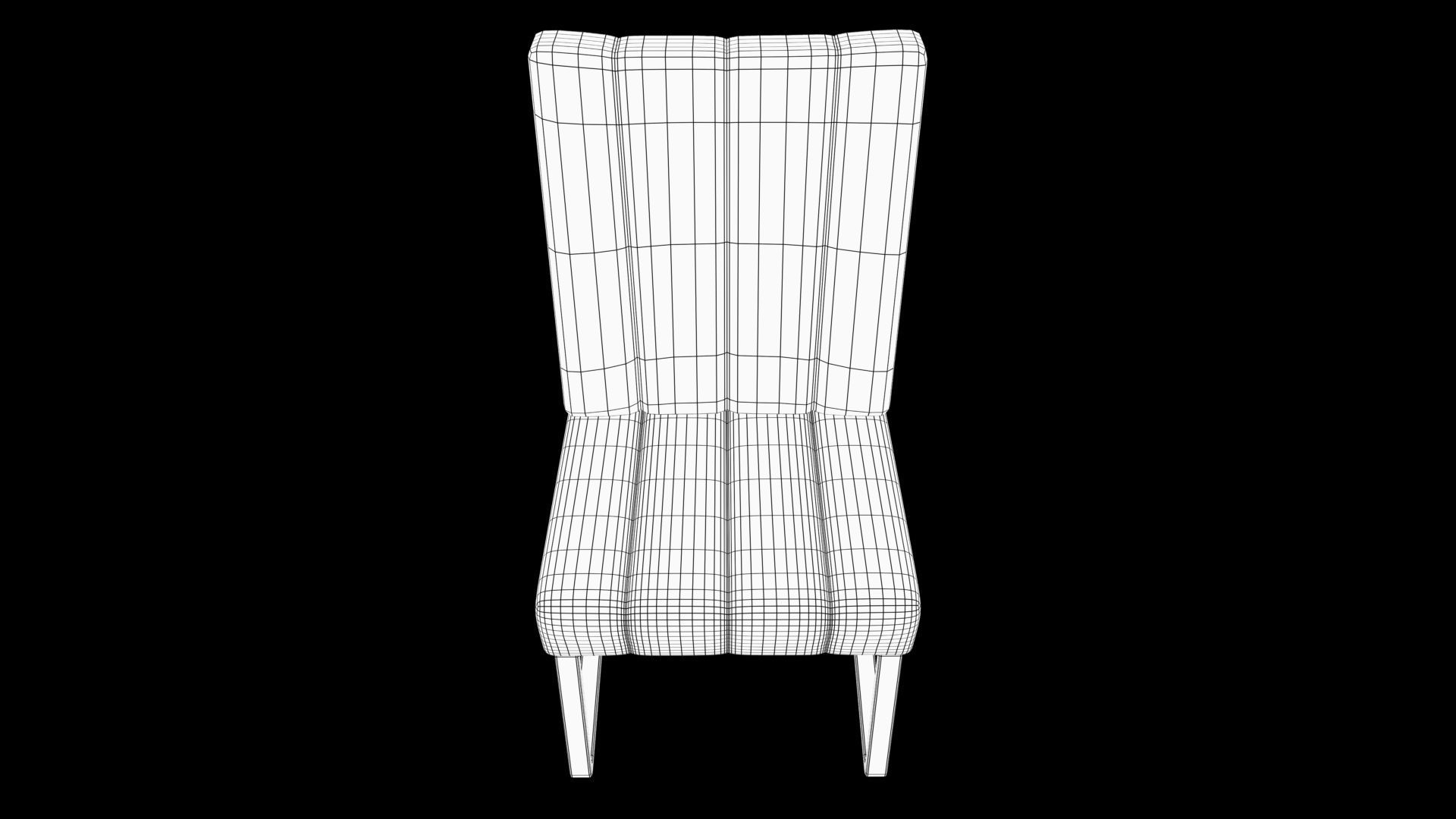 chair orange leather Low-poly 3D model_9