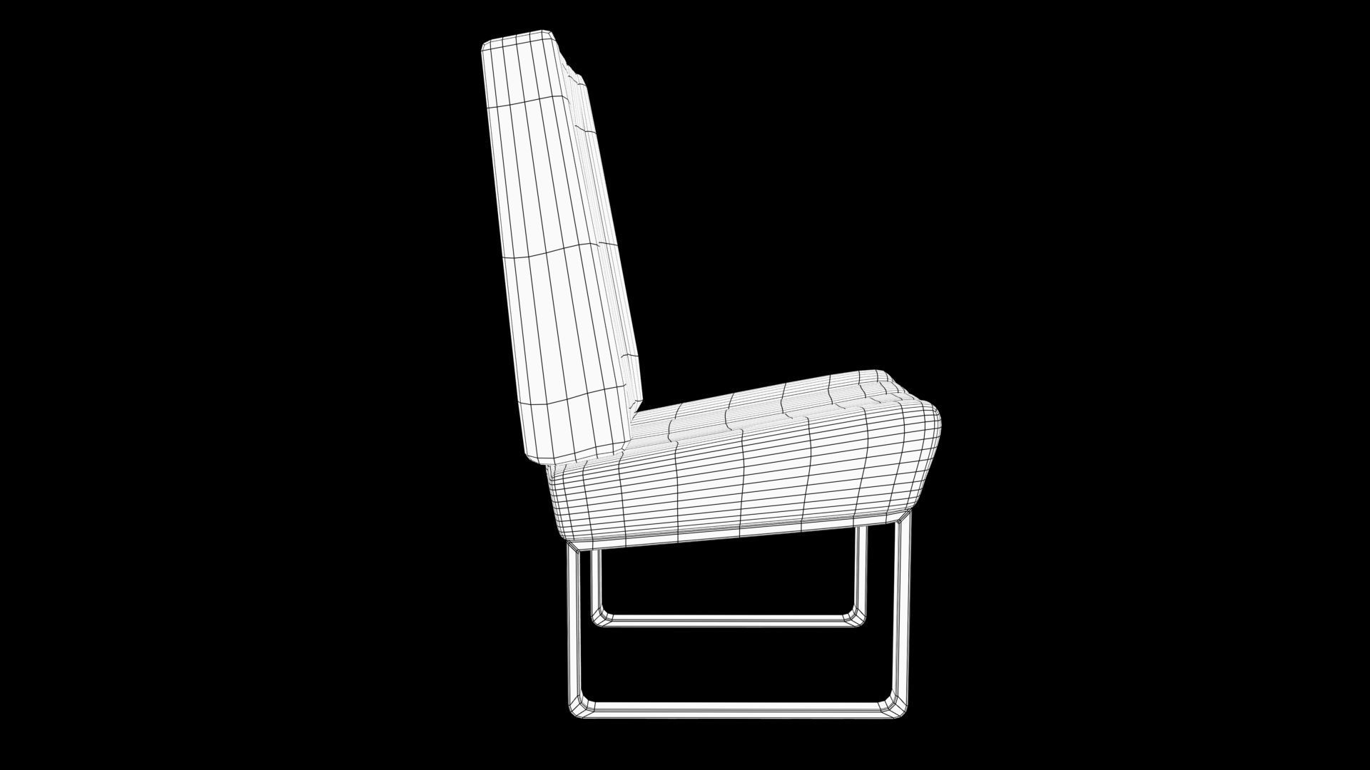 chair orange leather Low-poly 3D model_7