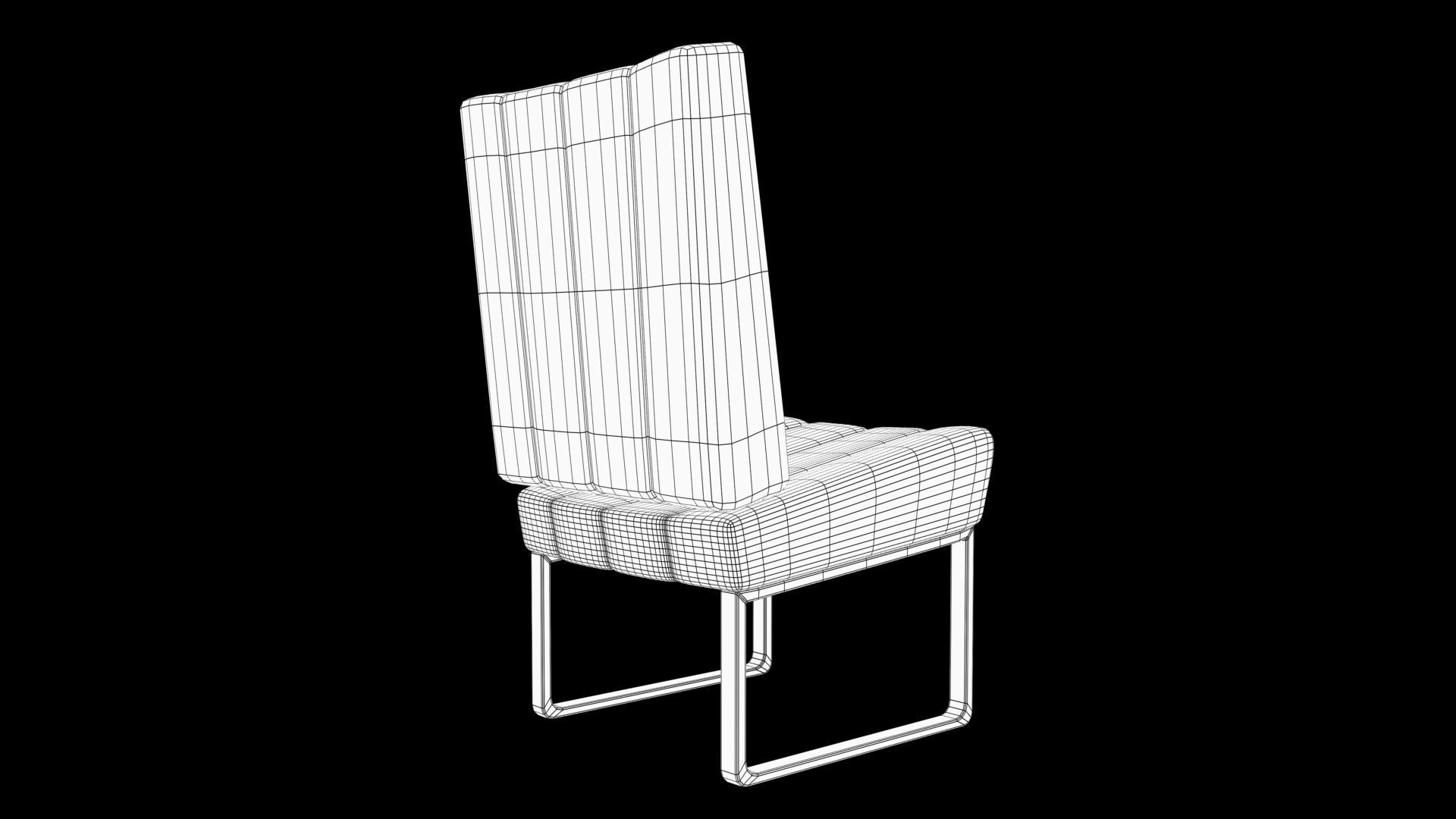 chair orange leather Low-poly 3D model_8
