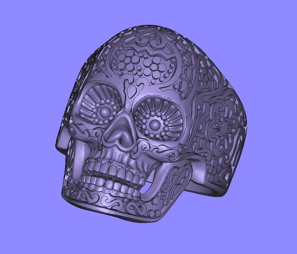 skull ring 3D print model_4