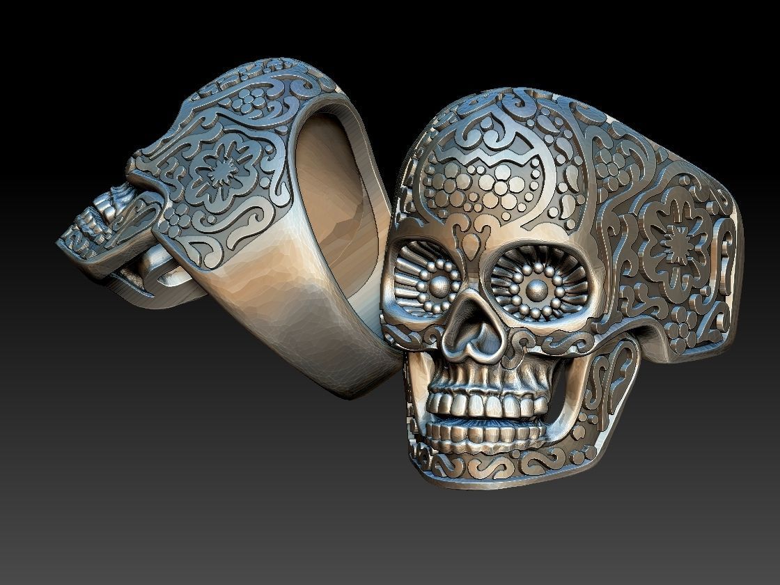 skull ring 3D print model_2