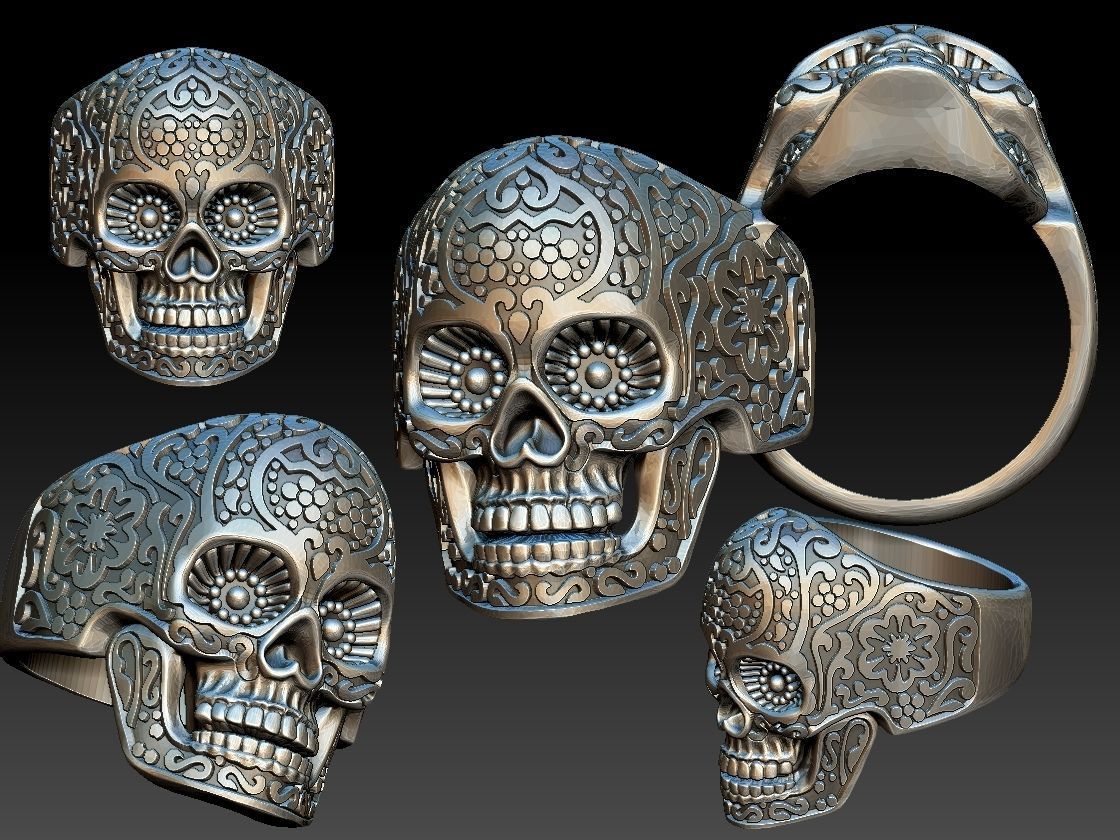 skull ring 3D print model_1
