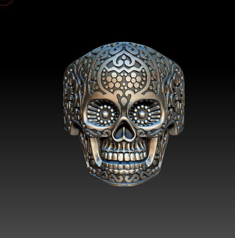 skull ring 3D print model_3