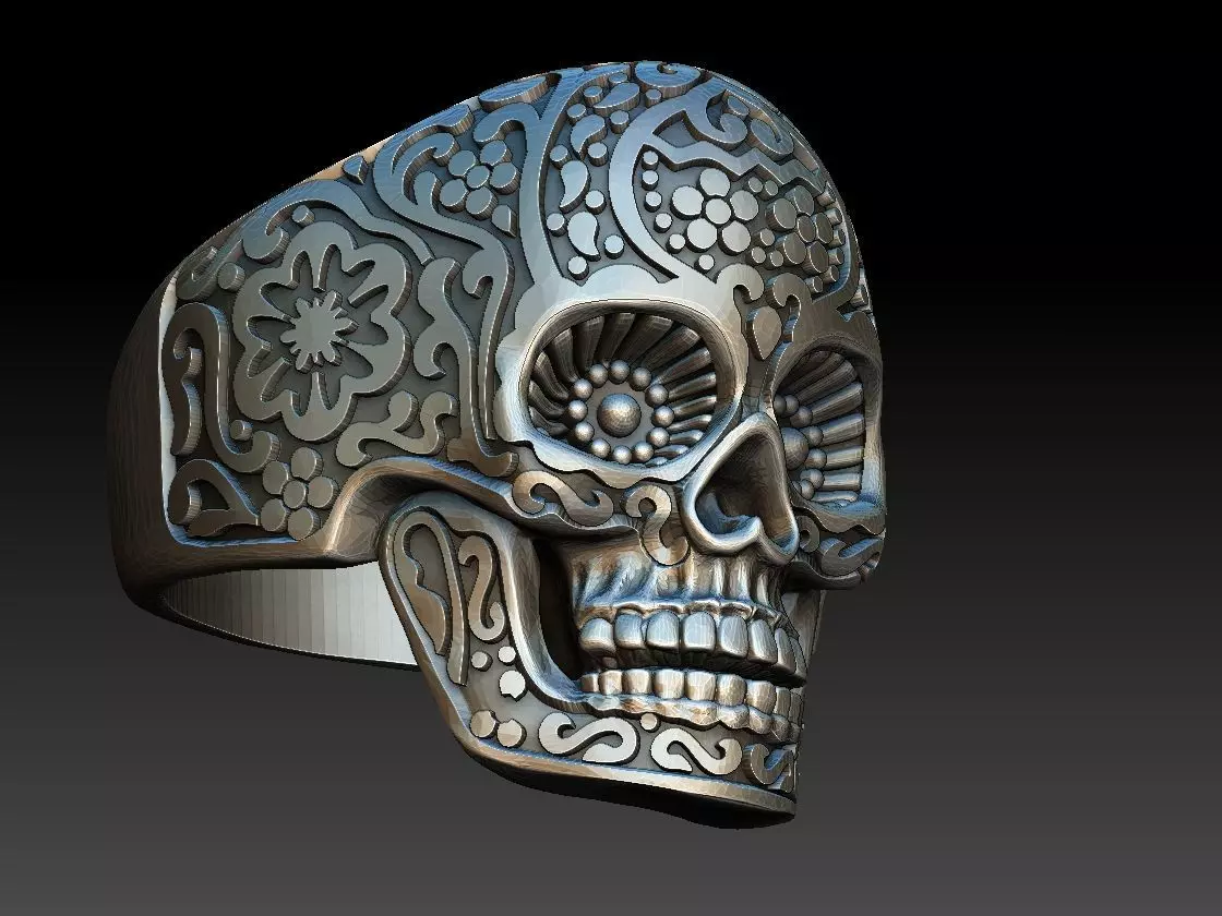 skull ring 3D print model_0