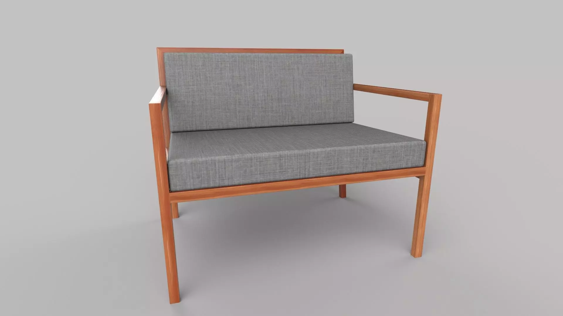 chair wooden with fabric Low-poly 3D model_0