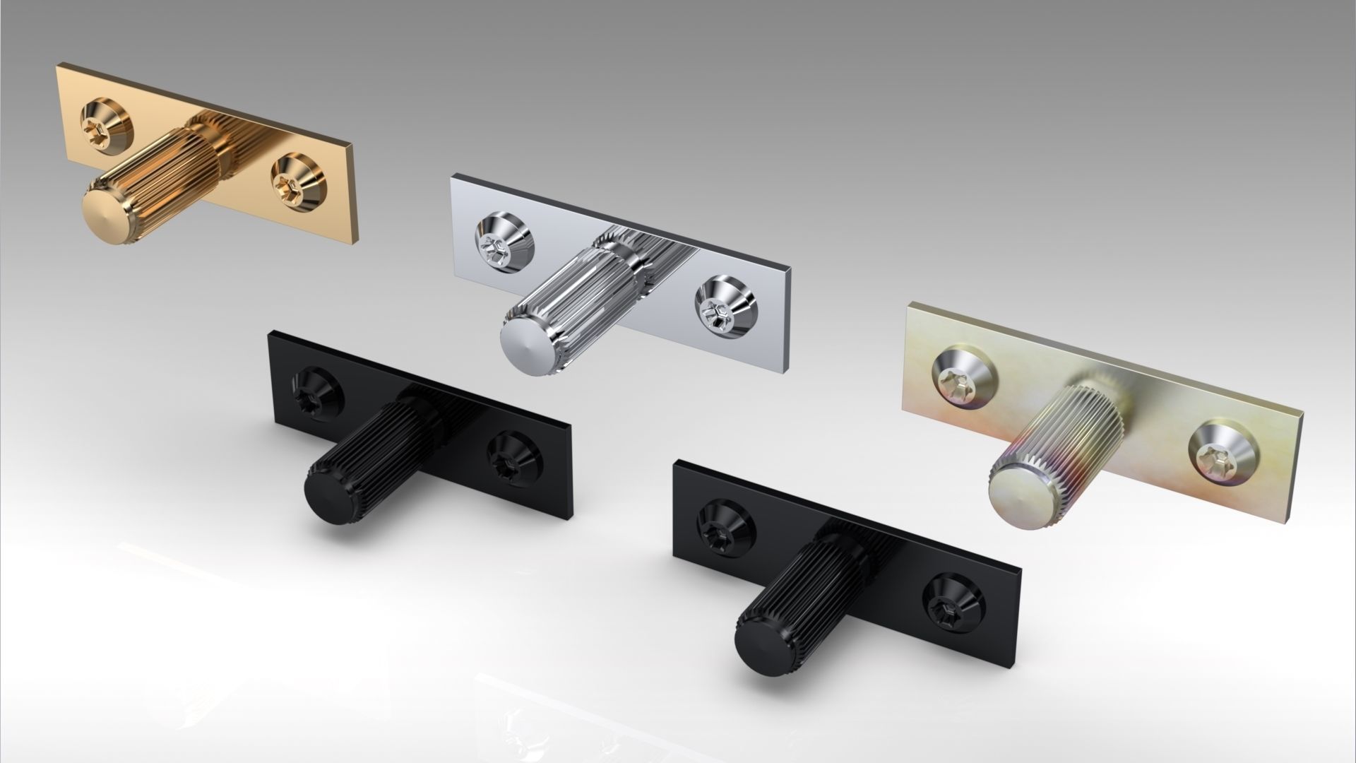 Scandinavian furniture knob PLATE LINEAR 3D model_2