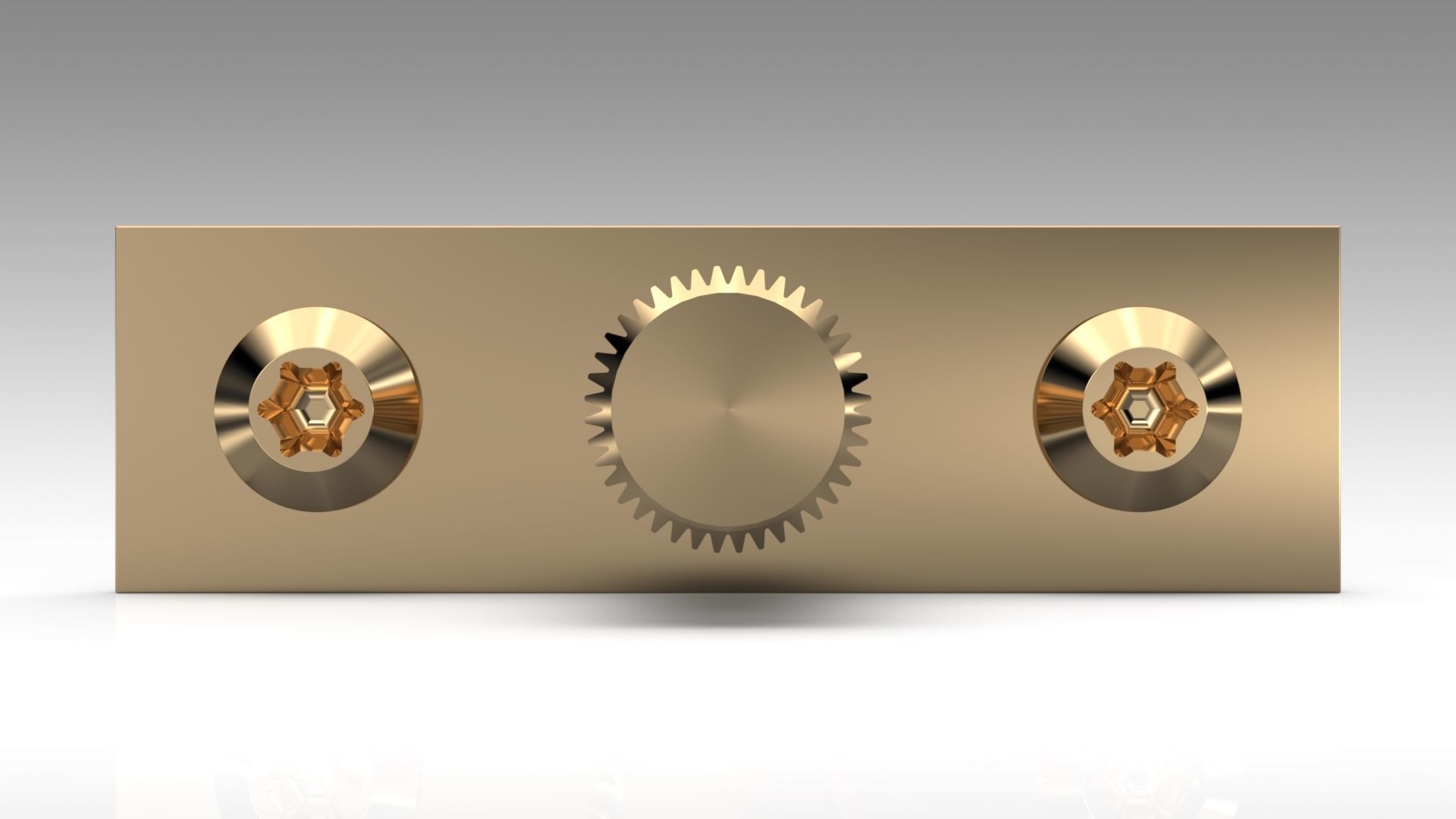 Scandinavian furniture knob PLATE LINEAR 3D model_10