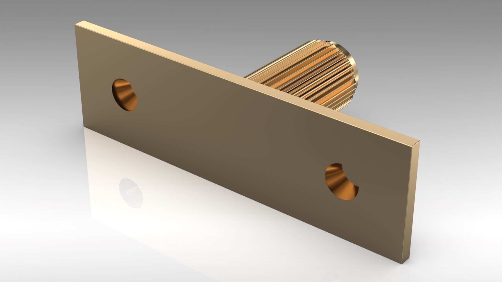 Scandinavian furniture knob PLATE LINEAR 3D model_11