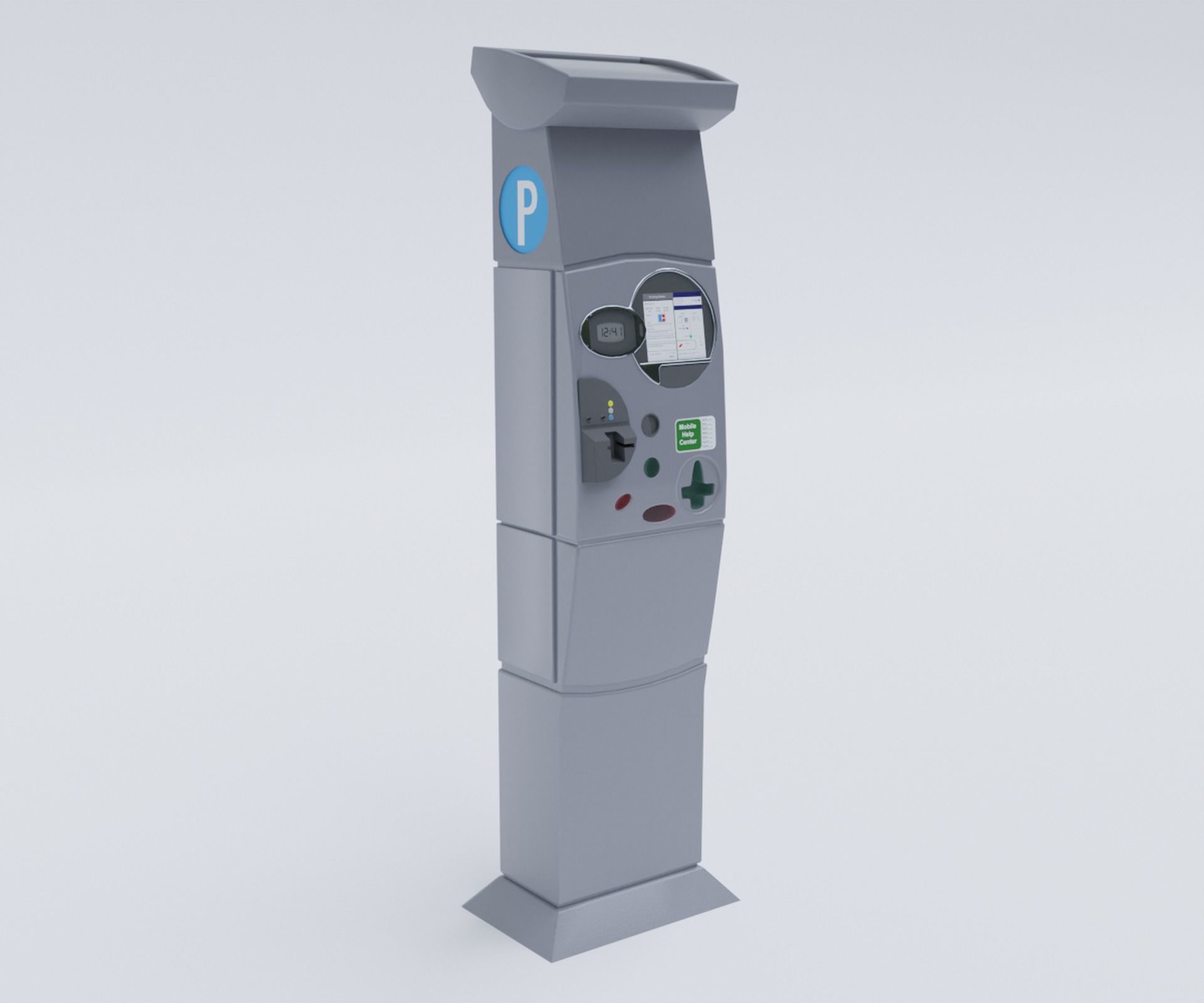 German Berlin Parking Meter 3D model_6