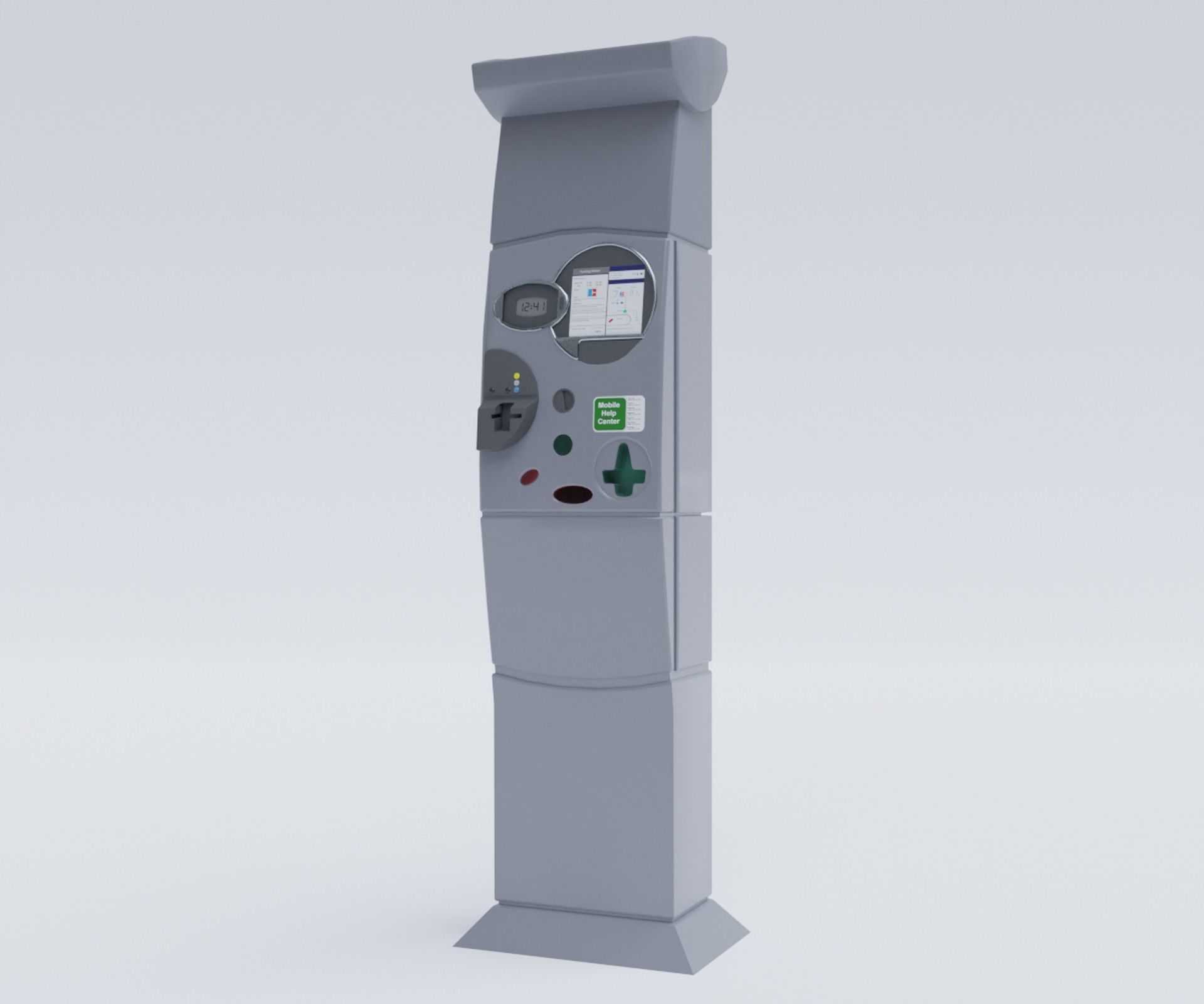 German Berlin Parking Meter 3D model_4