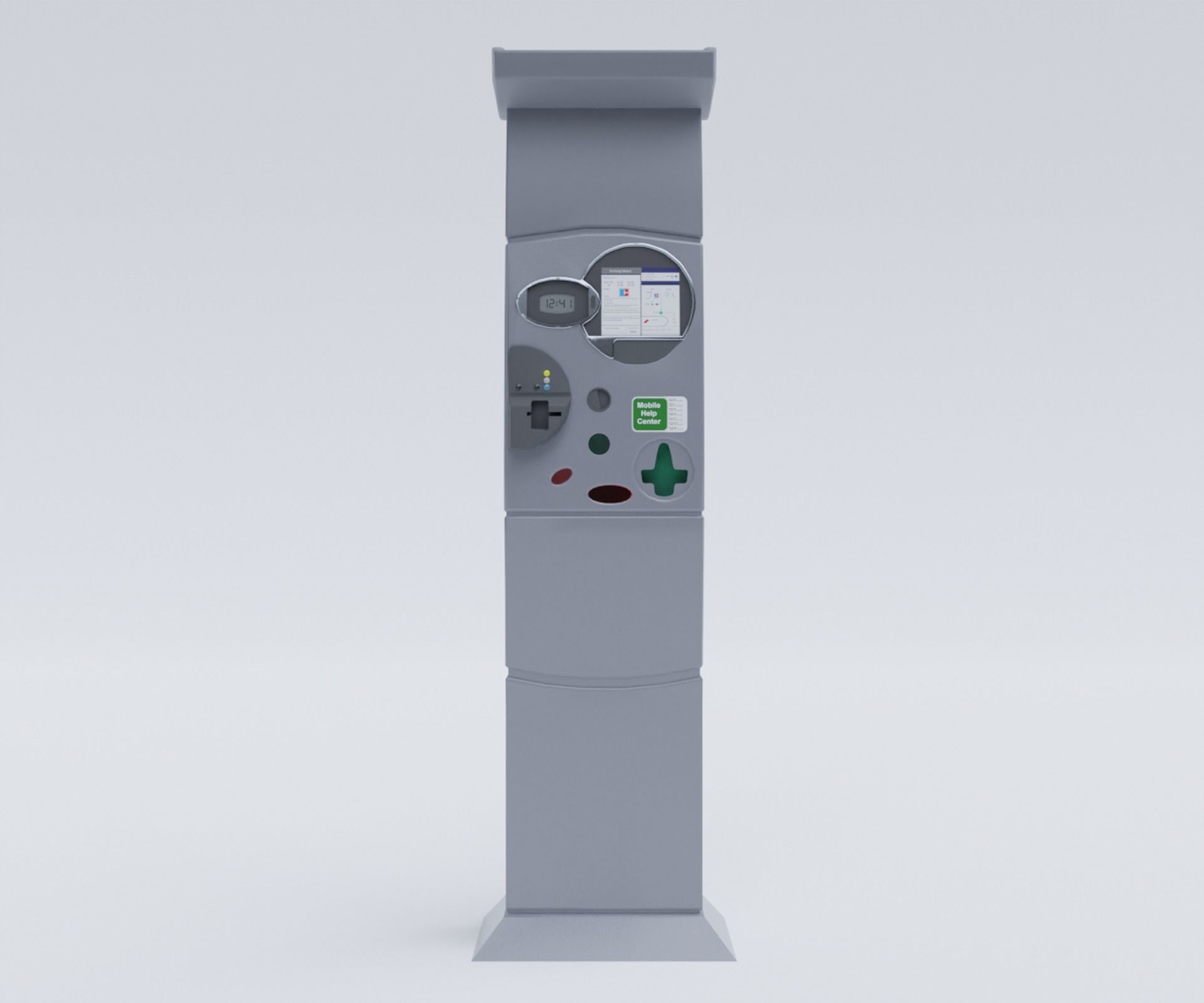 German Berlin Parking Meter 3D model_1