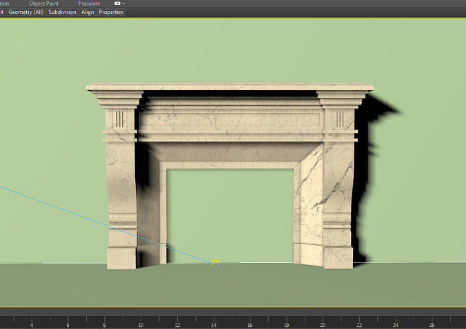 Fireplace design 3d model 05 with materials collection Low-poly 3D model