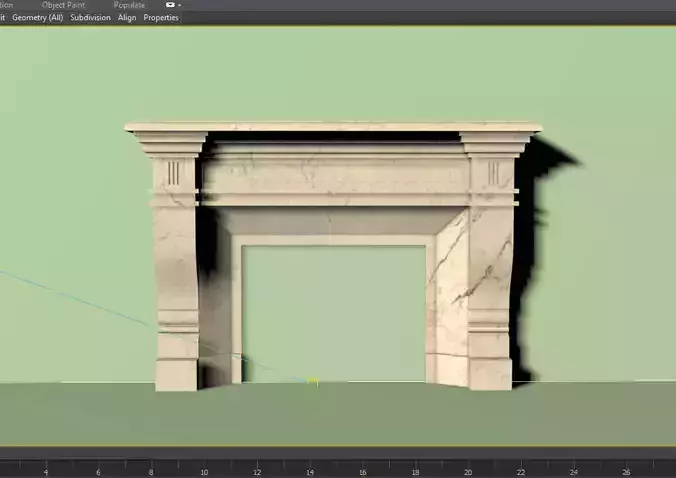 Fireplace design 3d model 05 with materials collection