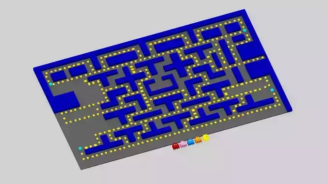 Pac-man pac man maze Low-poly 3D model