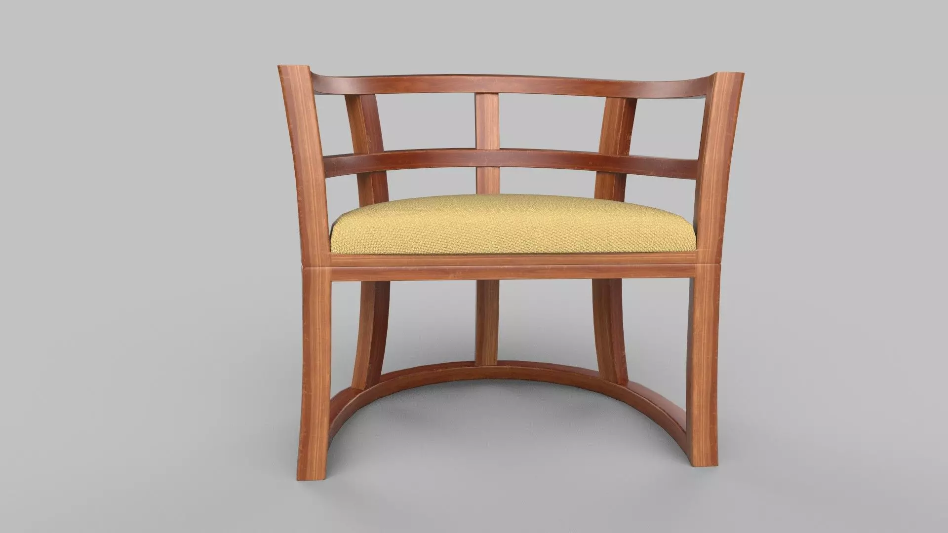chair wooden with cushion 3D model_0