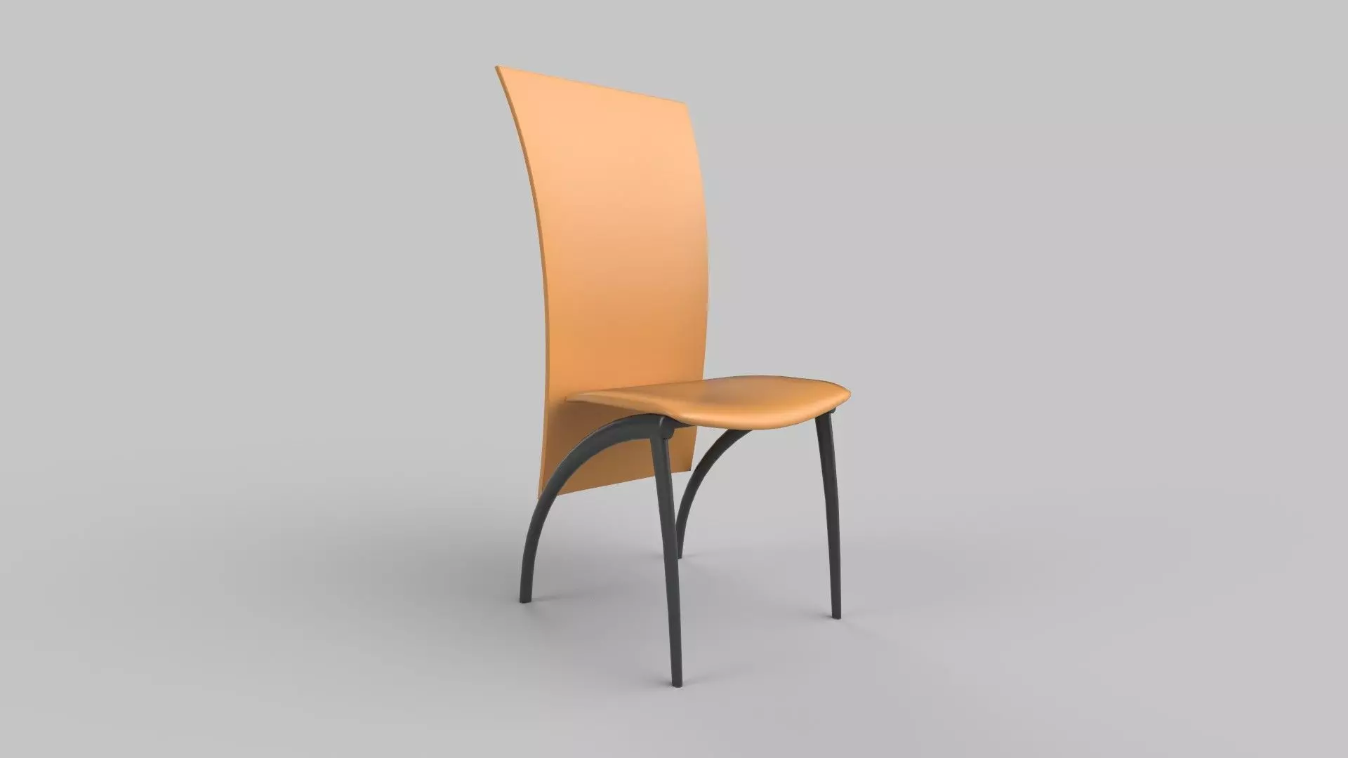 chair orange 3D model_0