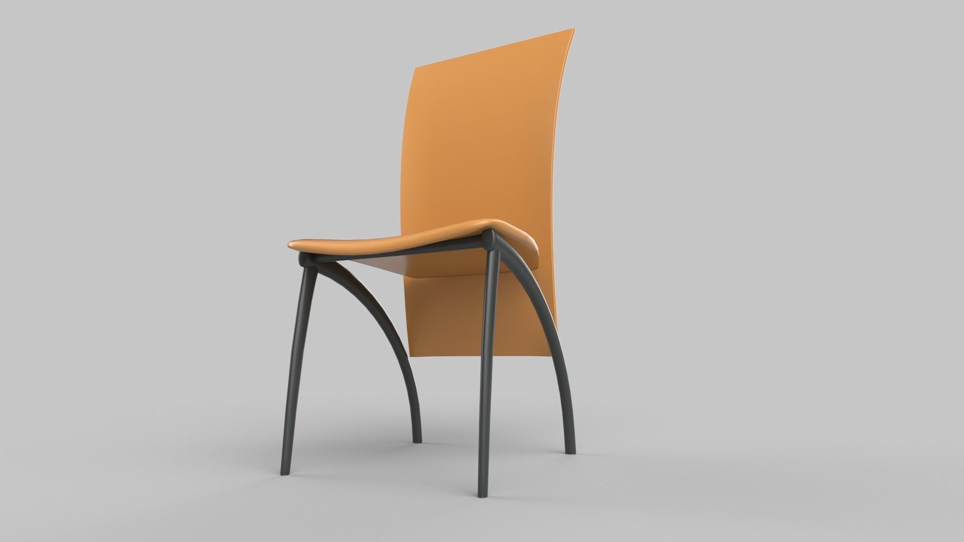 chair orange 3D model_4