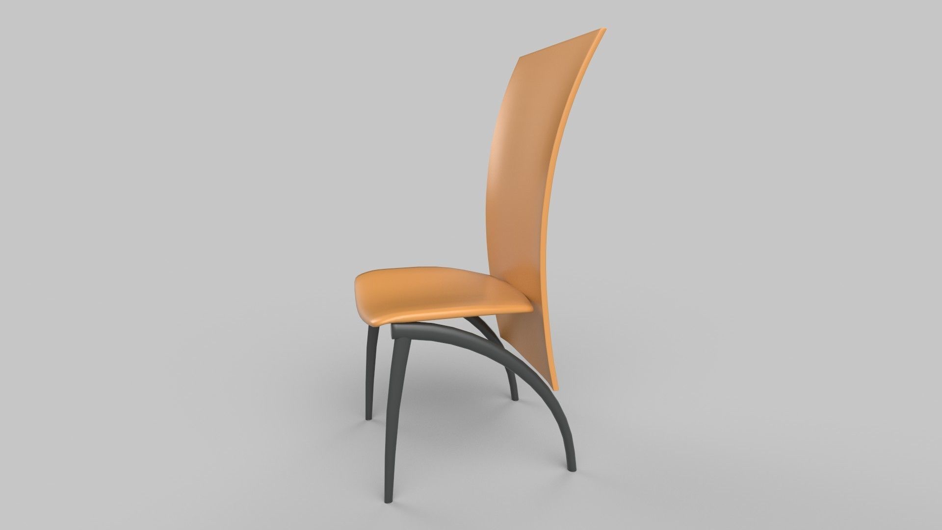 chair orange 3D model_2