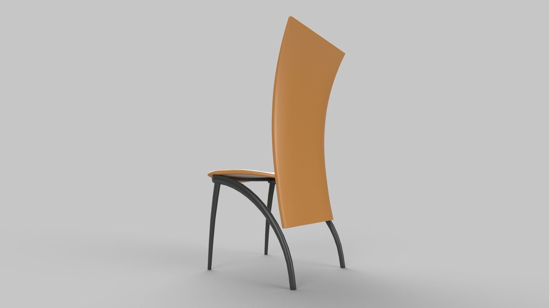 chair orange 3D model_3