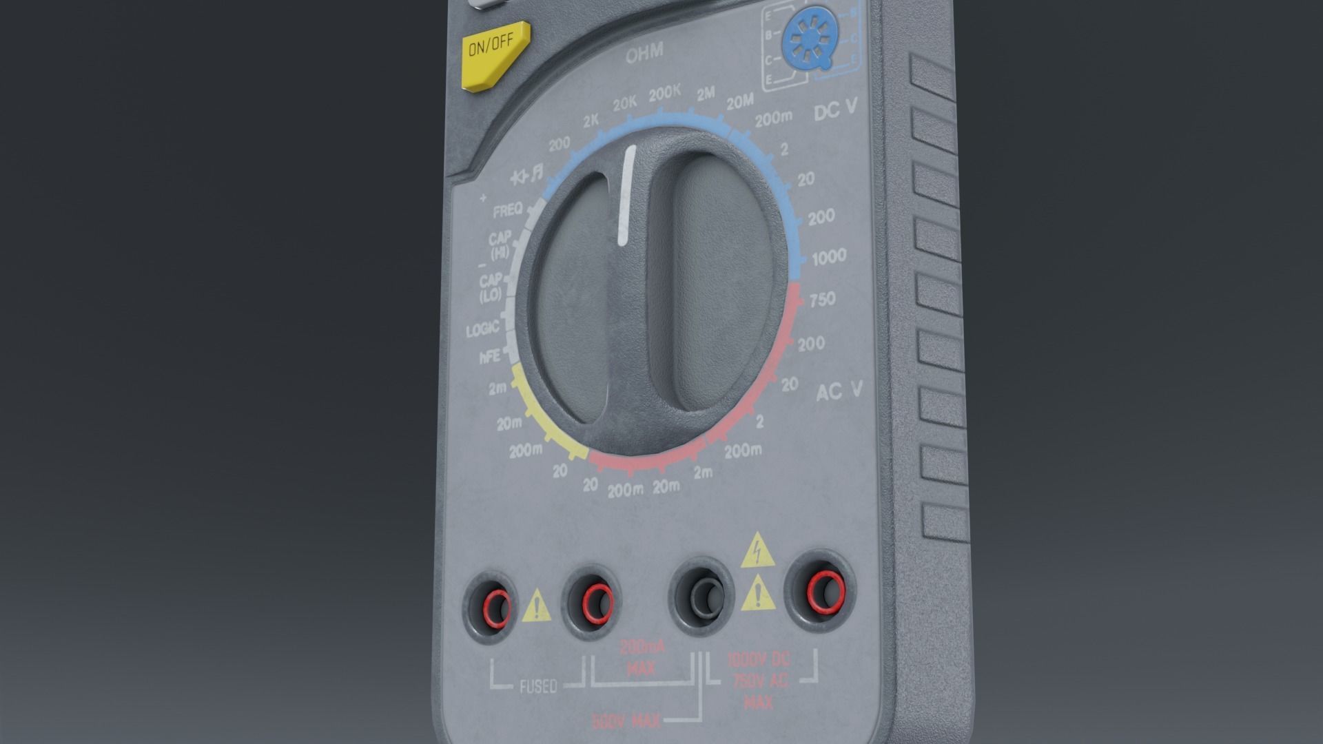 Digital Multimeter Low-poly 3D model_9