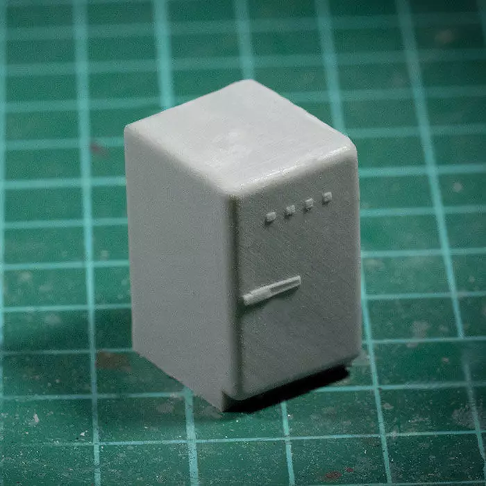Smeg vintage refrigerator - 1-35 scale diorama accessory 3D print model_0