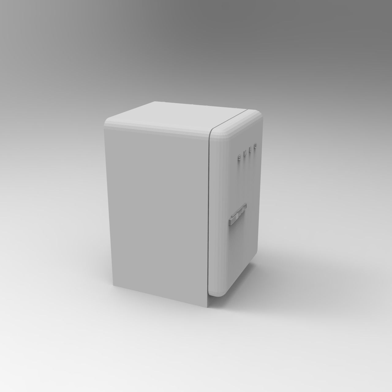 Smeg vintage refrigerator - 1-35 scale diorama accessory 3D print model_14