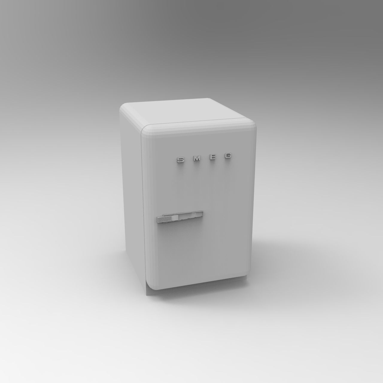 Smeg vintage refrigerator - 1-35 scale diorama accessory 3D print model_3