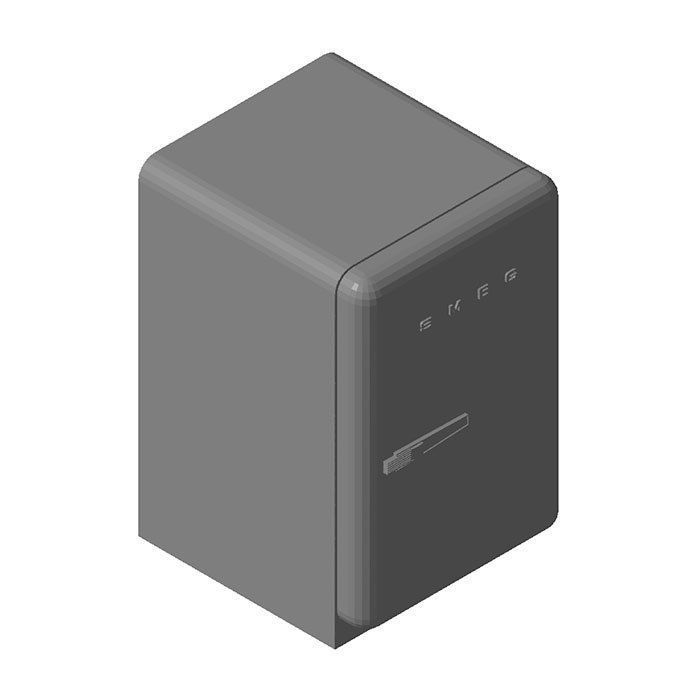 Smeg vintage refrigerator - 1-35 scale diorama accessory 3D print model_1