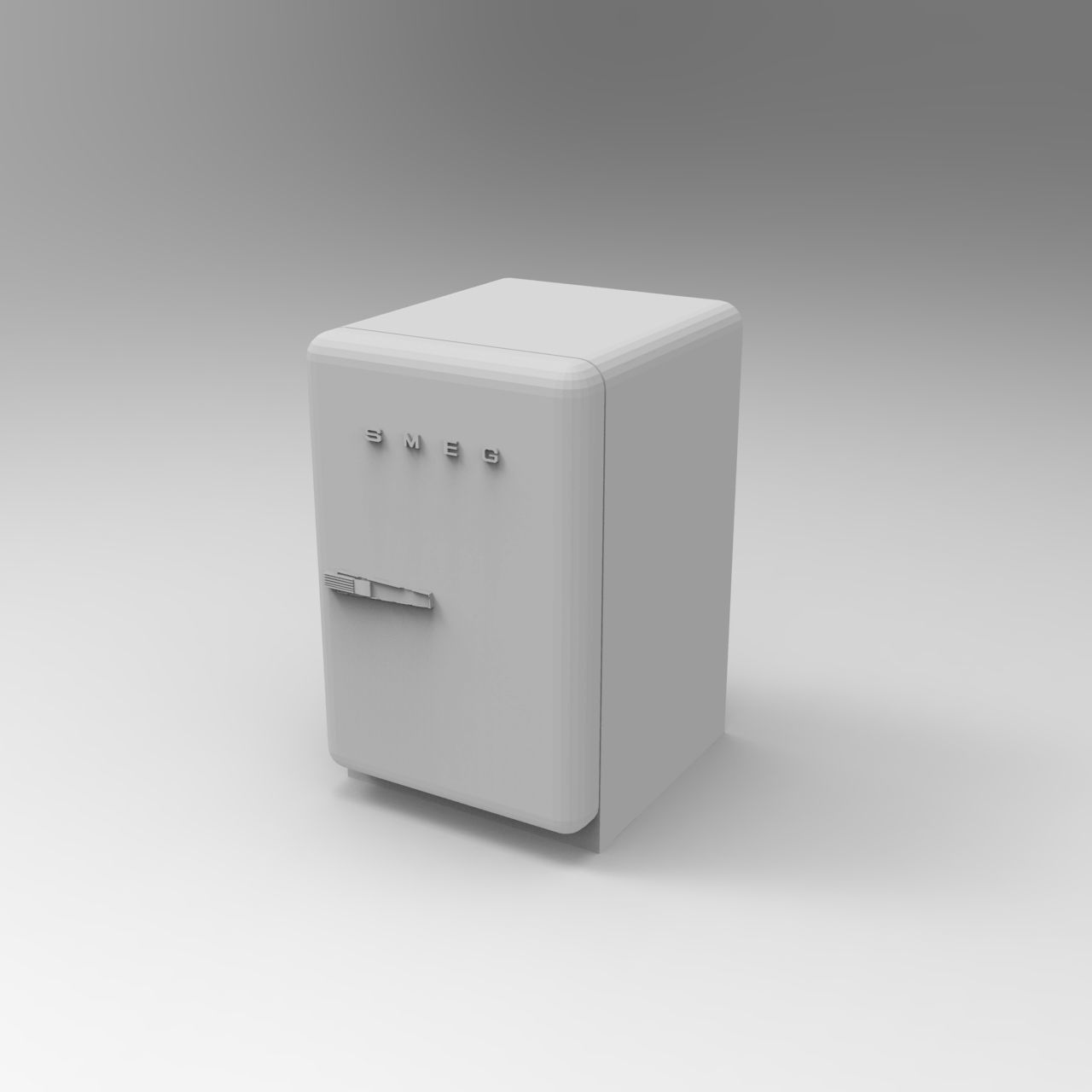 Smeg vintage refrigerator - 1-35 scale diorama accessory 3D print model_8