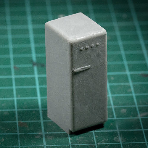 Smeg vintage refrigerator - 1-35 scale diorama accessory 3D print model