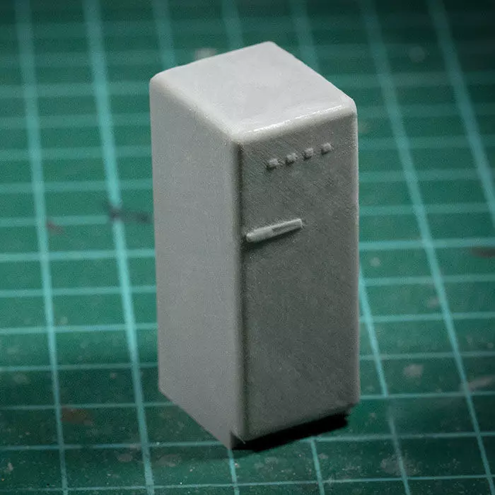 Smeg vintage refrigerator - 1-35 scale diorama accessory 3D print model_0