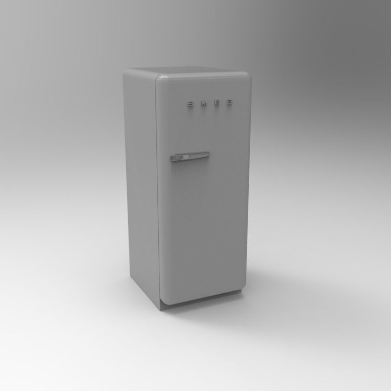 Smeg vintage refrigerator - 1-35 scale diorama accessory 3D print model_3
