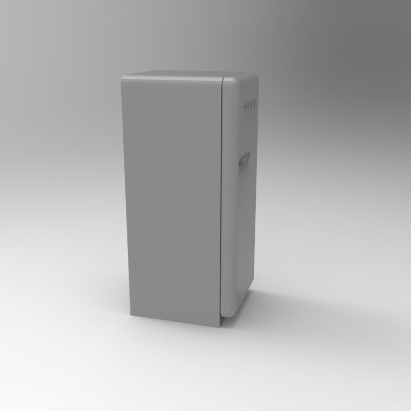 Smeg vintage refrigerator - 1-35 scale diorama accessory 3D print model_16