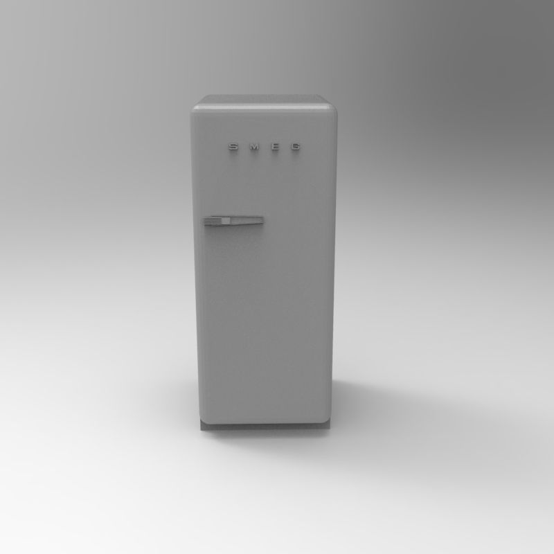 Smeg vintage refrigerator - 1-35 scale diorama accessory 3D print model_13
