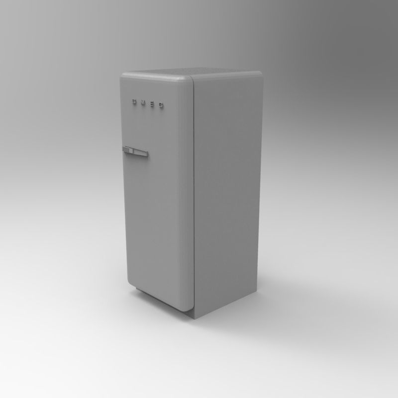 Smeg vintage refrigerator - 1-35 scale diorama accessory 3D print model_7