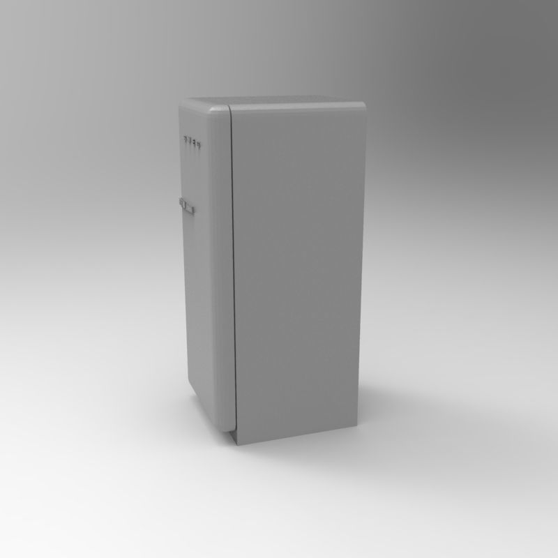 Smeg vintage refrigerator - 1-35 scale diorama accessory 3D print model_6