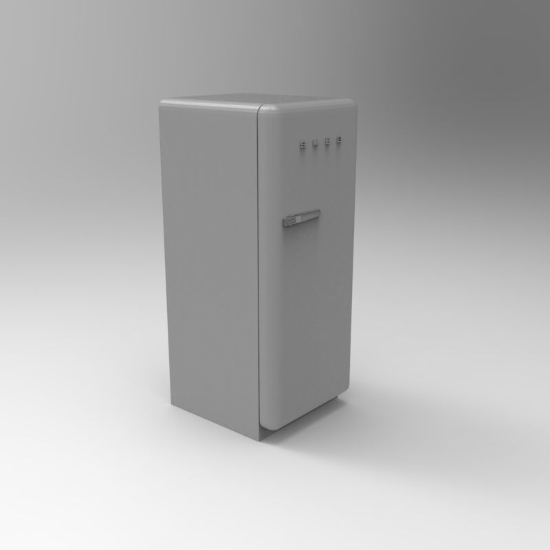 Smeg vintage refrigerator - 1-35 scale diorama accessory 3D print model_4