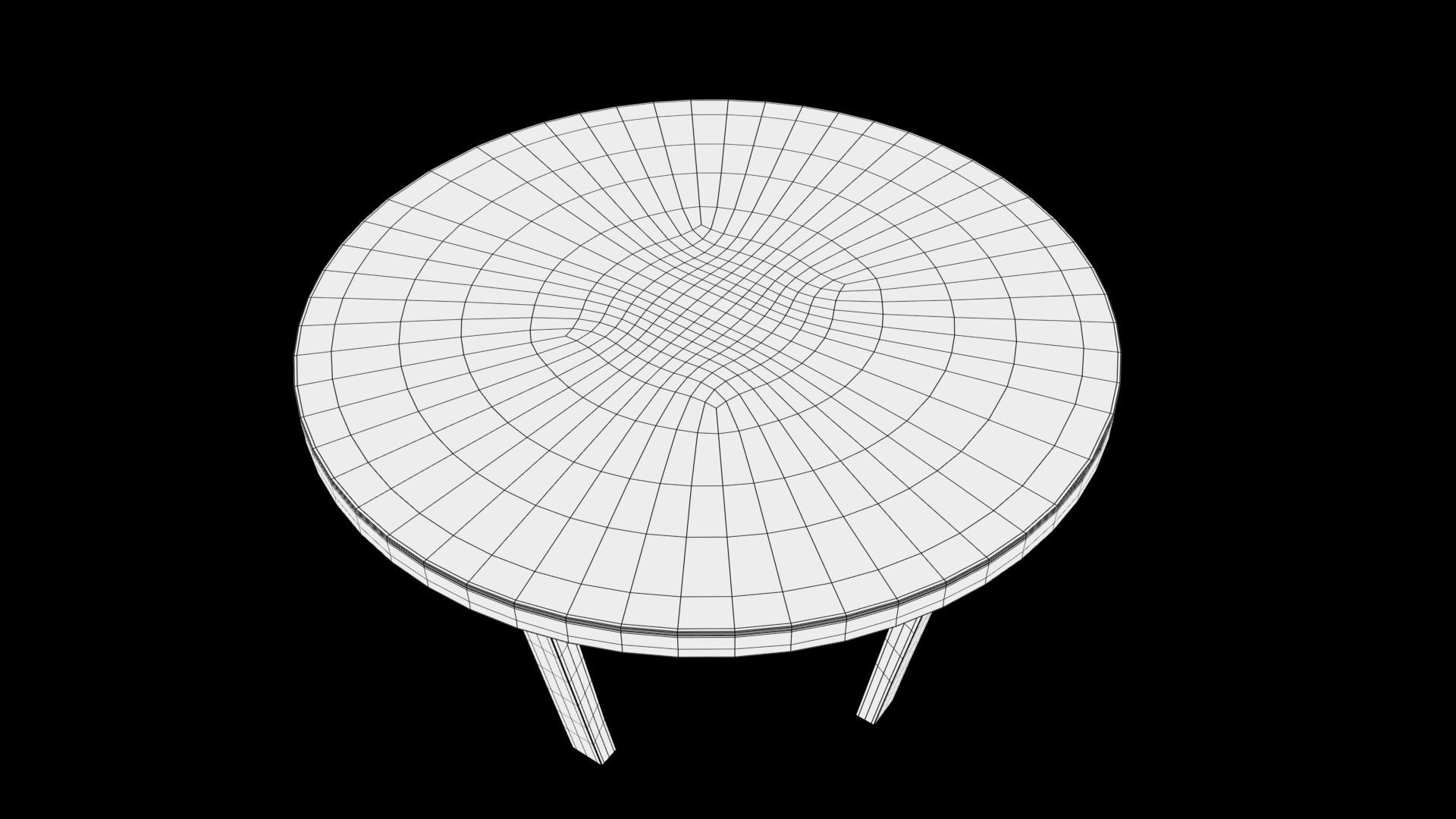table round marble with legs 3D model_6
