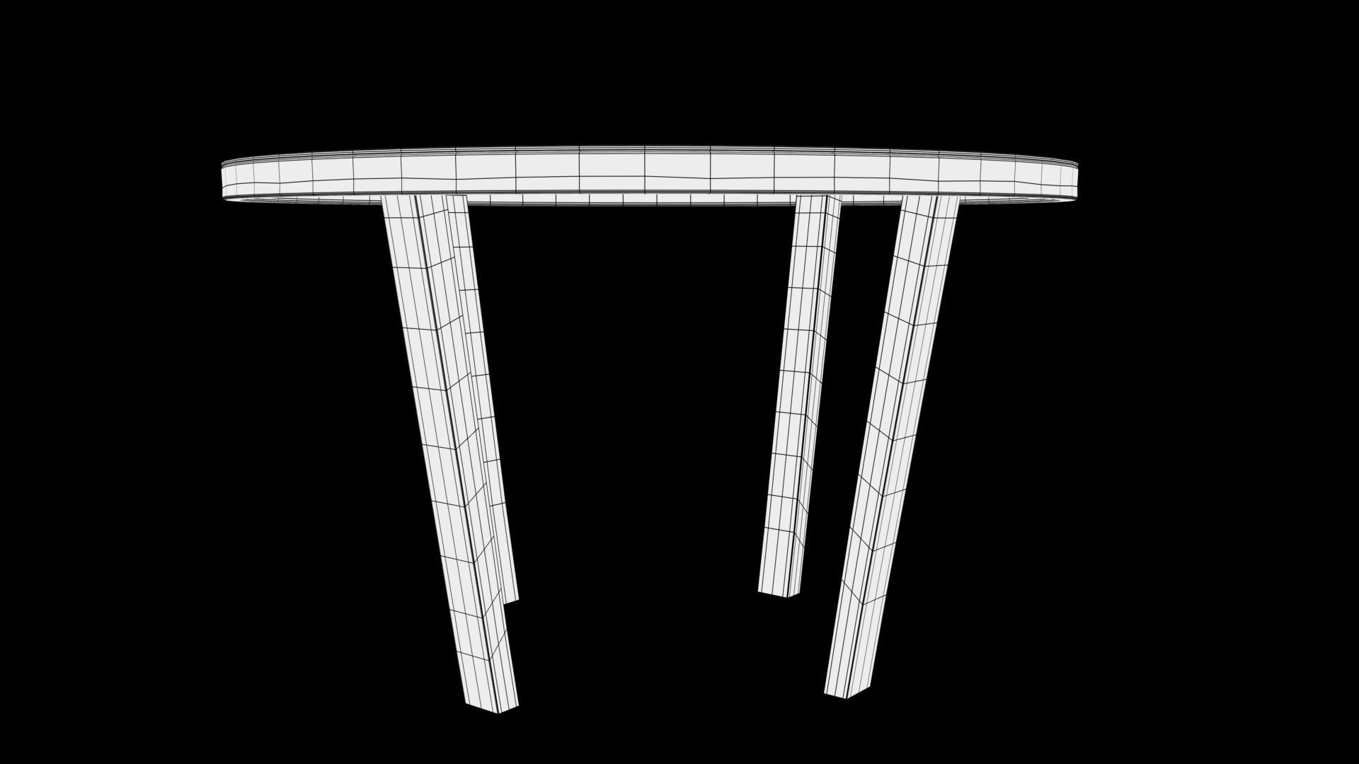 table round marble with legs 3D model_7