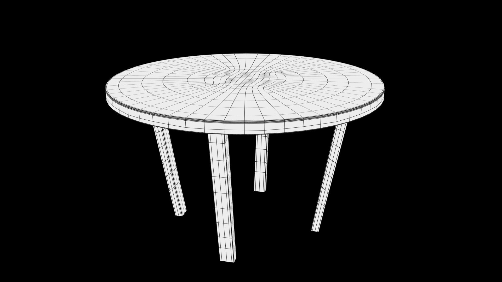 table round marble with legs 3D model_5