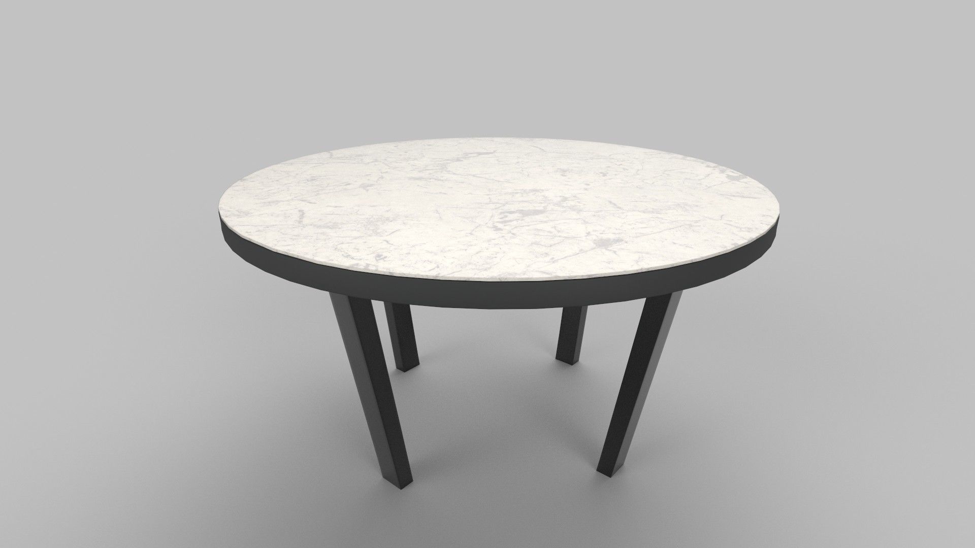 table round marble with legs 3D model_3