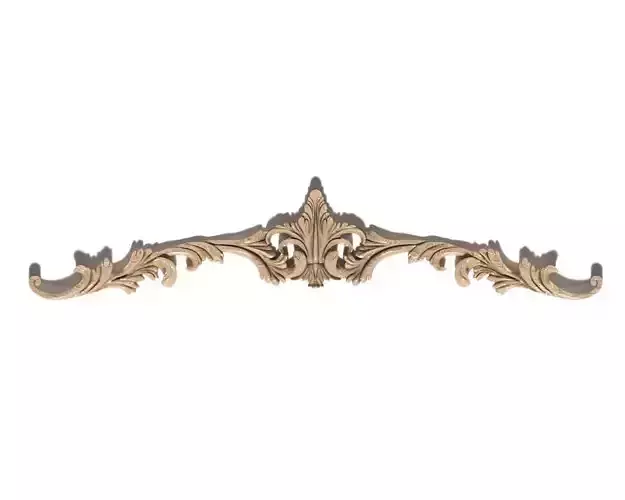 Cartouche-013 gold ornate cabinet pull 3D model