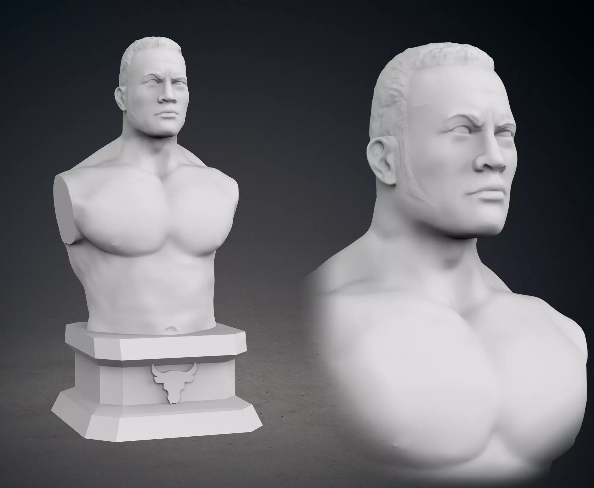 The Rock Bust - Classic Version 3D print model_0