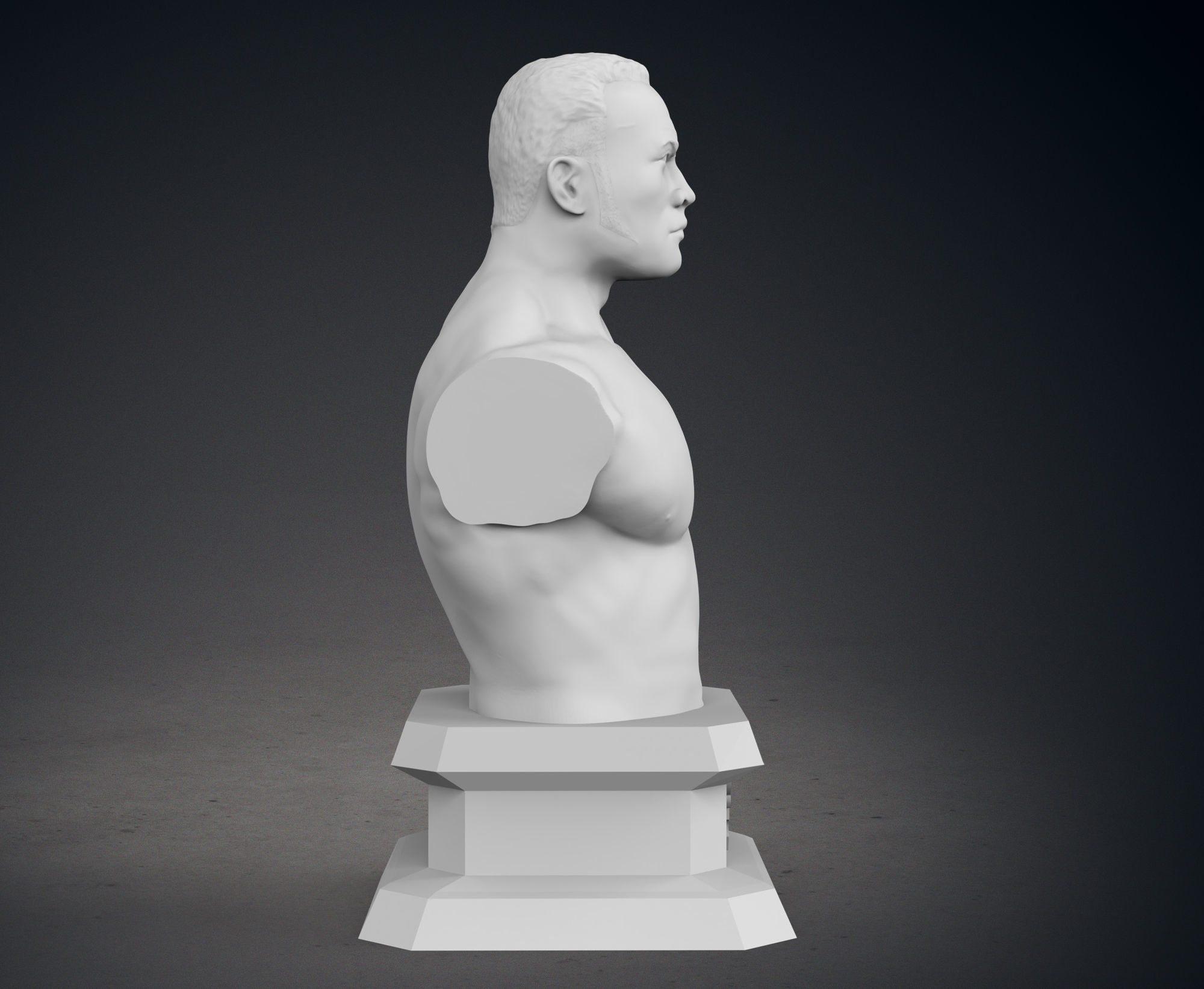 The Rock Bust - Classic Version 3D print model_7