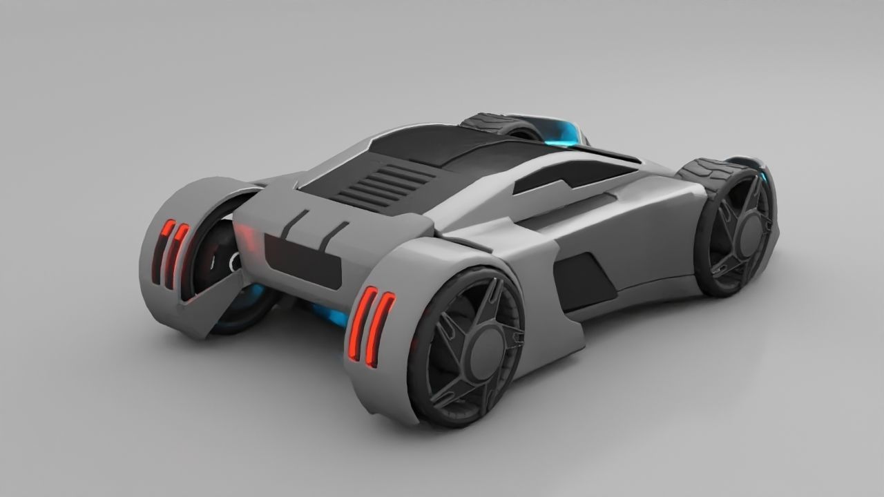 sci-fi car  3D model_2